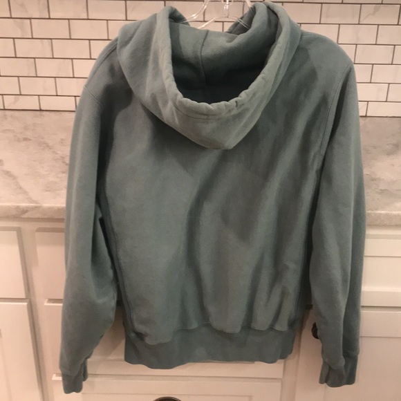 Champion Reverse Weave Hoodie Mens Small Blue Carpet Logo Sweatshirt Surf Artsy - Picture 4 of 9